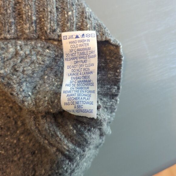 Nua Sweater Womens Large Gray Merino Wool Cashmere 1/4 Zip Ireland - Picture 8 of 9